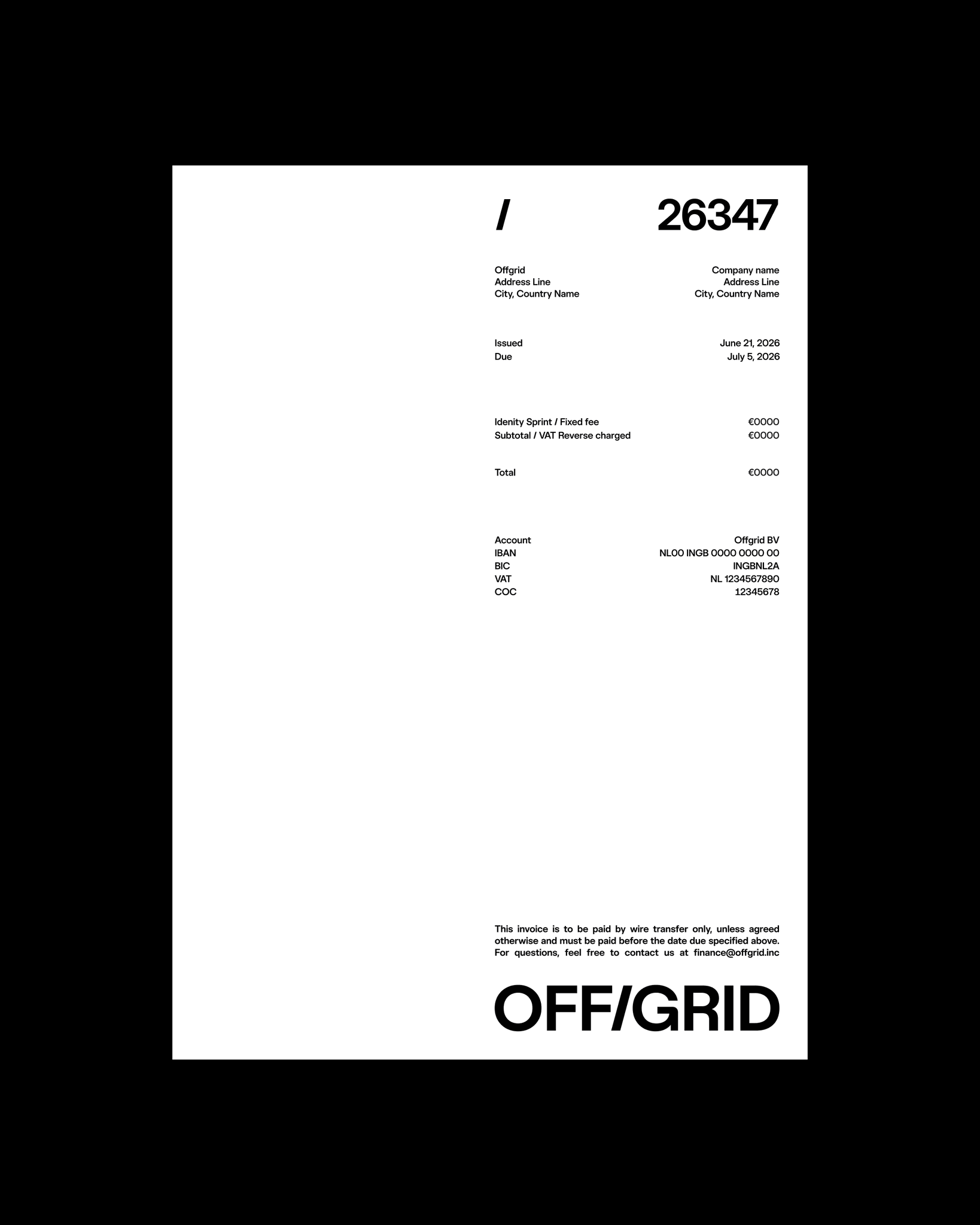 Minimal Invoice Design