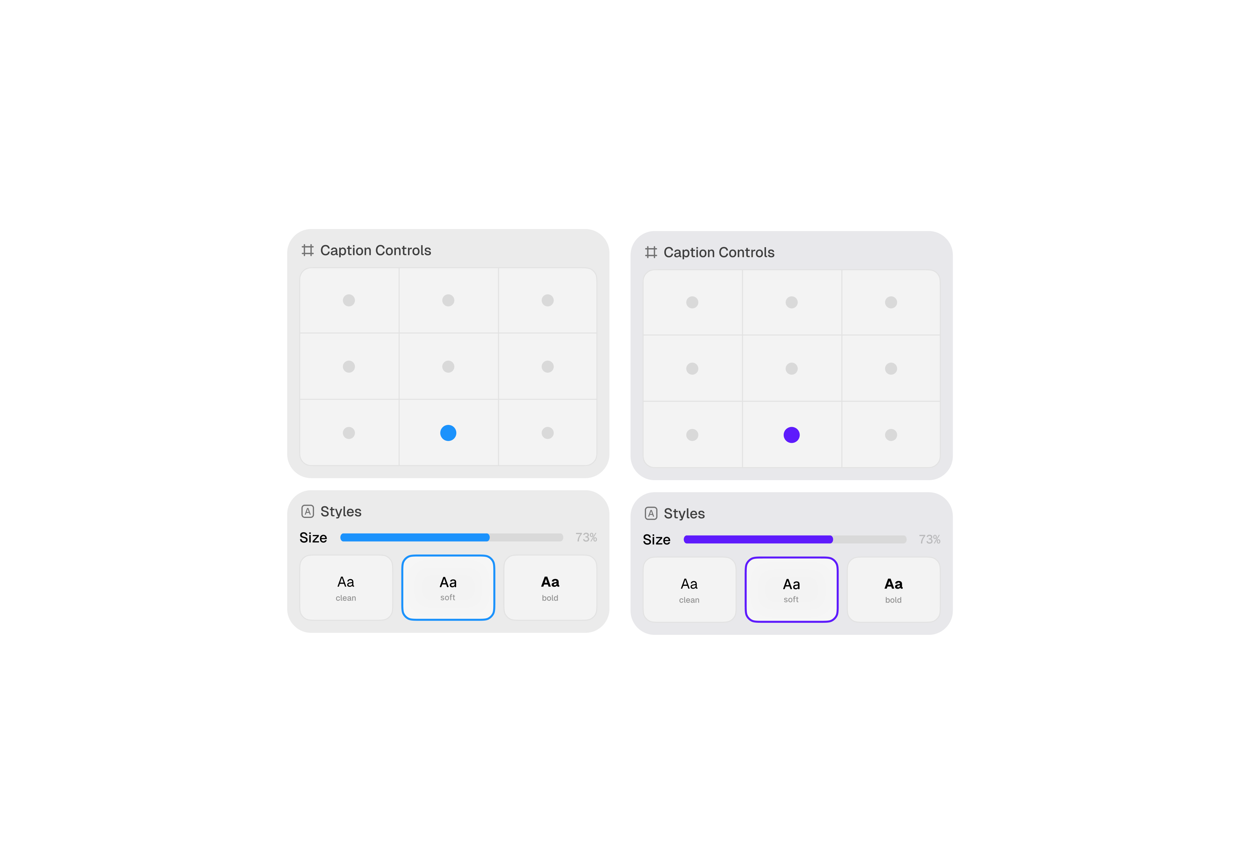 Caption Controls UI